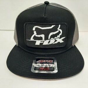Fox Black and Gray Logo Snapback Cap
